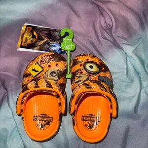 CROCS Kids' Orange Dinosaur Slippers